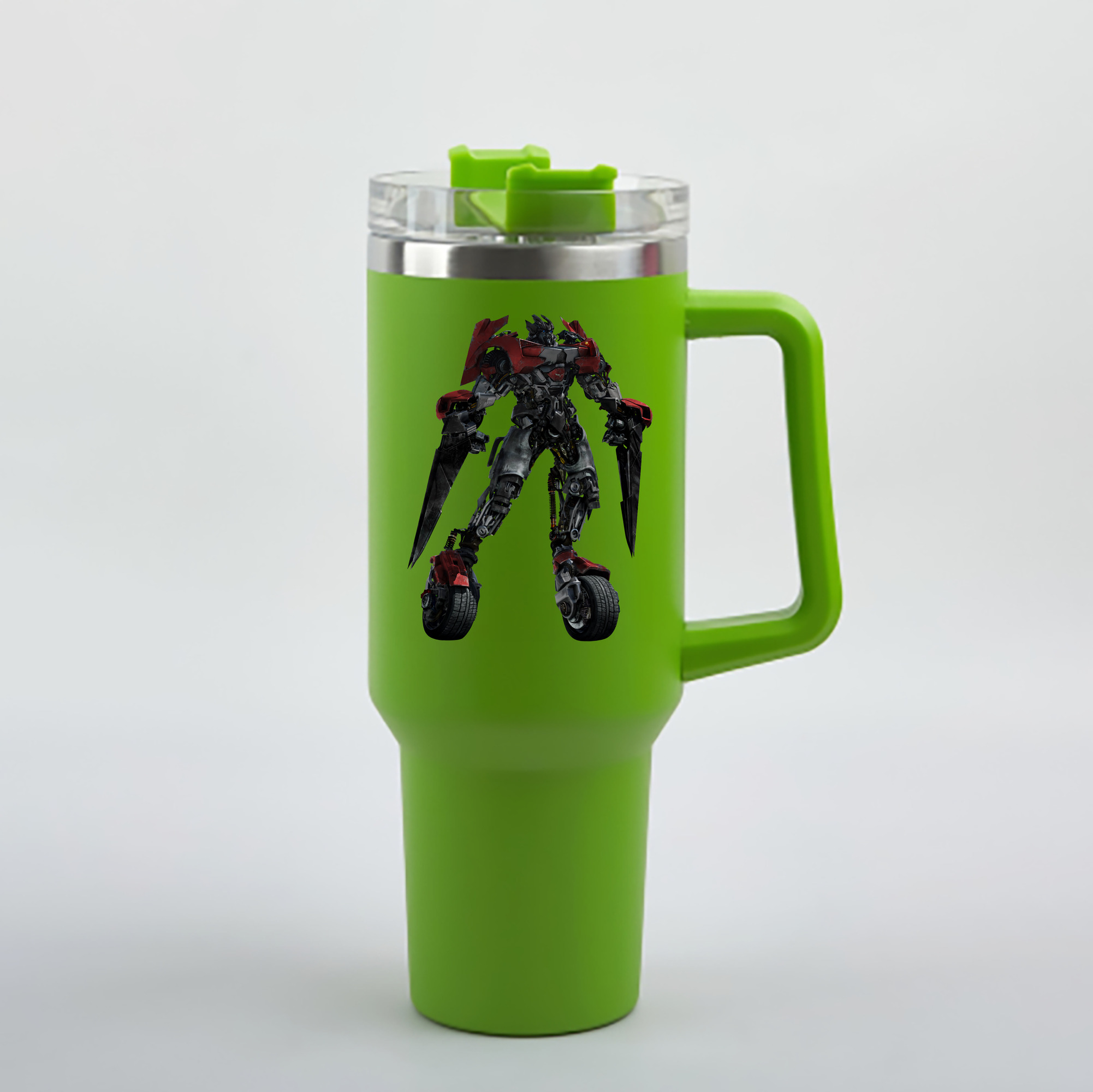 （画像用） Transformers トランスフォーマー 1200mL車用タンブラー - クリスタルステッカー（プラスチックストロー付き）